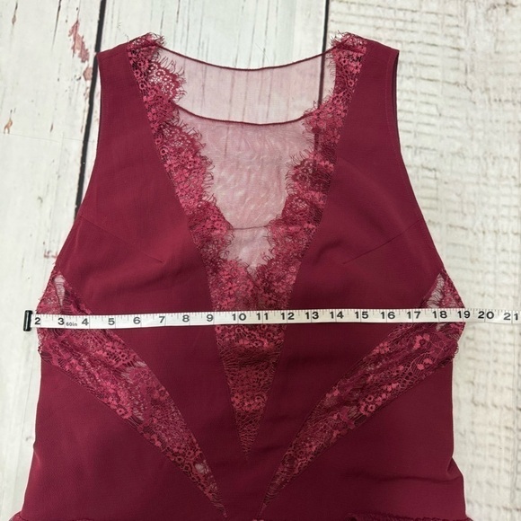 FREE PEOPLE “Dove Dress” Partial sheer Lace Drop waist tiered Skirt Size 10 GUC - Picture 11 of 16